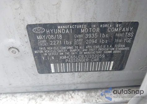 2018 Hyundai Ioniq Hybrid Blue from USA, damaged, VIN KMHC65LC9JU102059